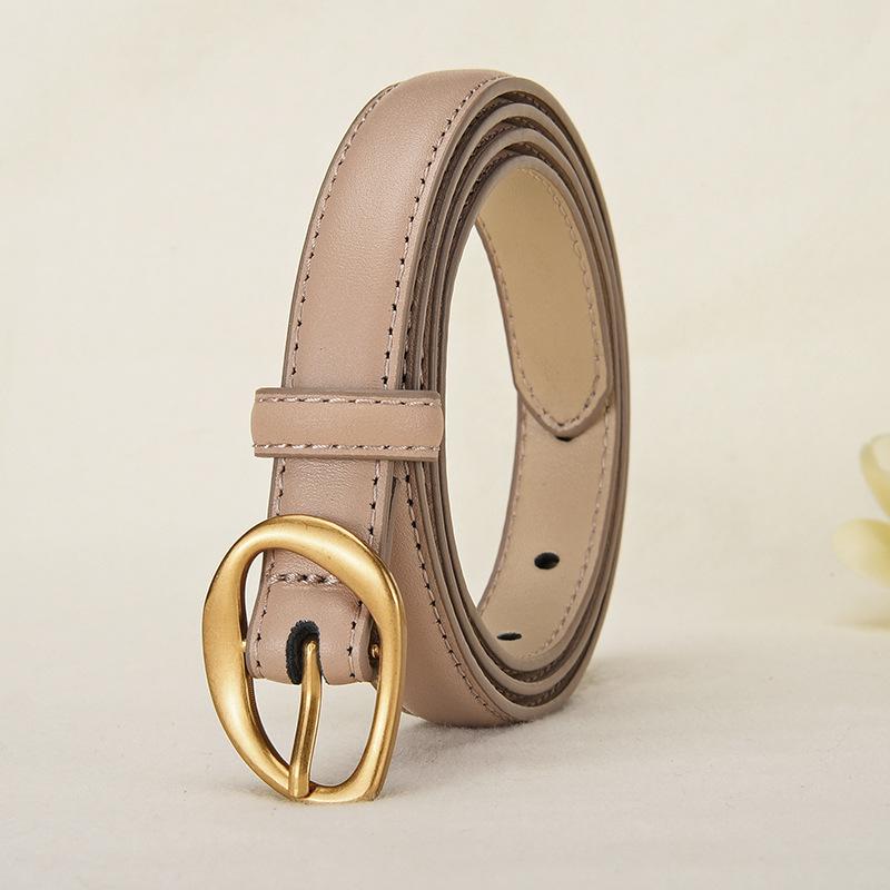 New women's first layer belt retro alloy pin buckle belt niche design with jeans belt wholesale