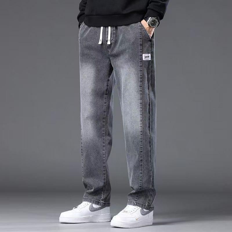 

Чоловічі вільні джинси прямого крою на весну/осінь - Модні, універсальні штани широкого крою L (105-120 jin)