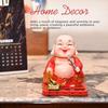 Solarbetriebene Buddha-Mönchsfigur - Feng Shui-Dekor für Reichtum, Wohlstand und Glück mit beweglichem Kopf und Hand (rot)