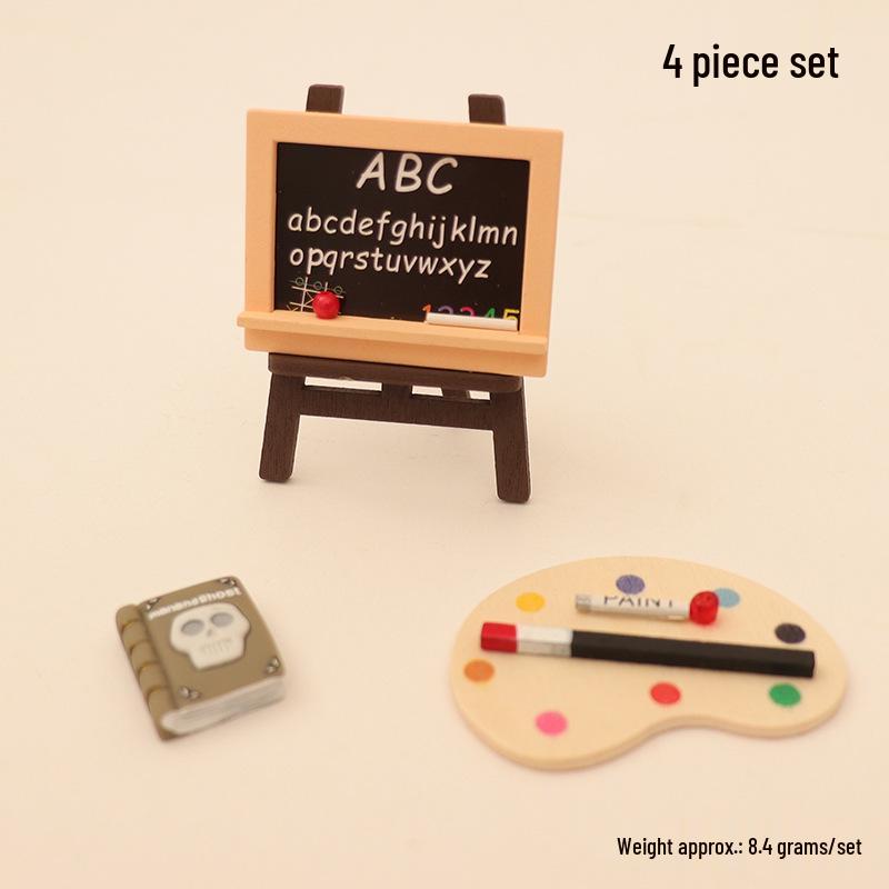 Wooden Dollhouse Easel Miniature Blackboard Ornament