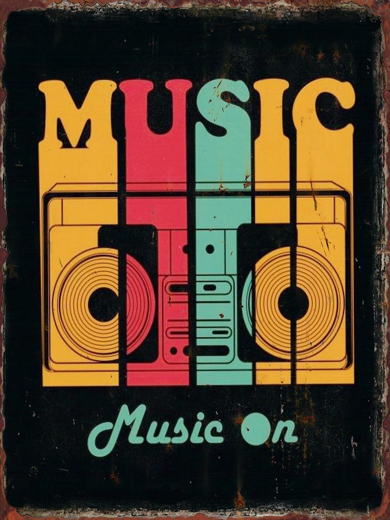 Vintage s Tape Cassette Metal Tin Sign  Retro Wall Decor for Home Hallway Bedroom Living Room  Iron Painting Plaque