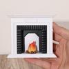 1Pcs Dollhouse Miniature Simulation Furniture Vintage Natural Wooden Fireplace Model Home Creative Adornment Decoration