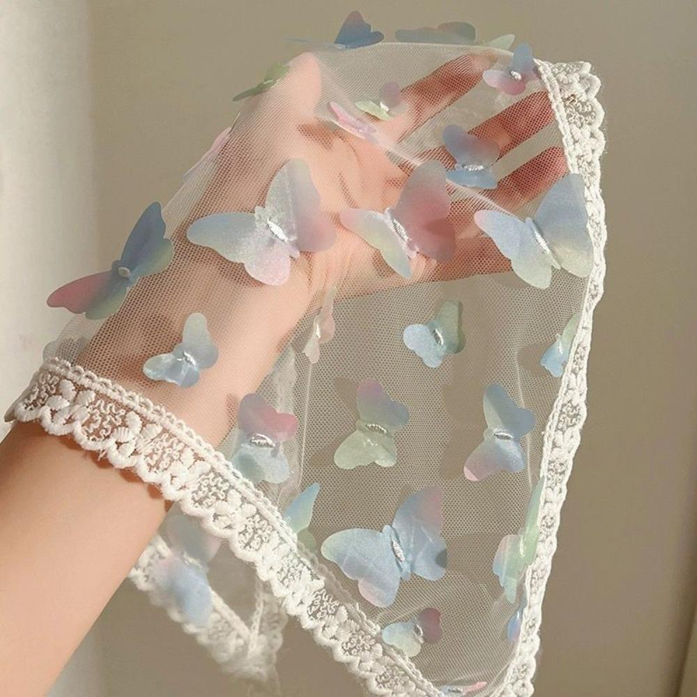 Elegant Floral Cotton Head Scarf Soft Wrap Printing Hair Scarf Vintage Lace Triangle Scarf  Beach