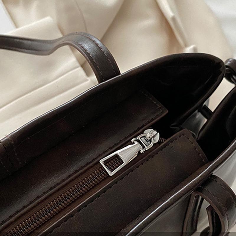 Vielseitige Handtasche aus weichem PU-Leder, quadratisch, Vintage-Damen-Schultertasche, klassisches Luxusdesign, Reißverschluss, Unterarmtasche, Tote