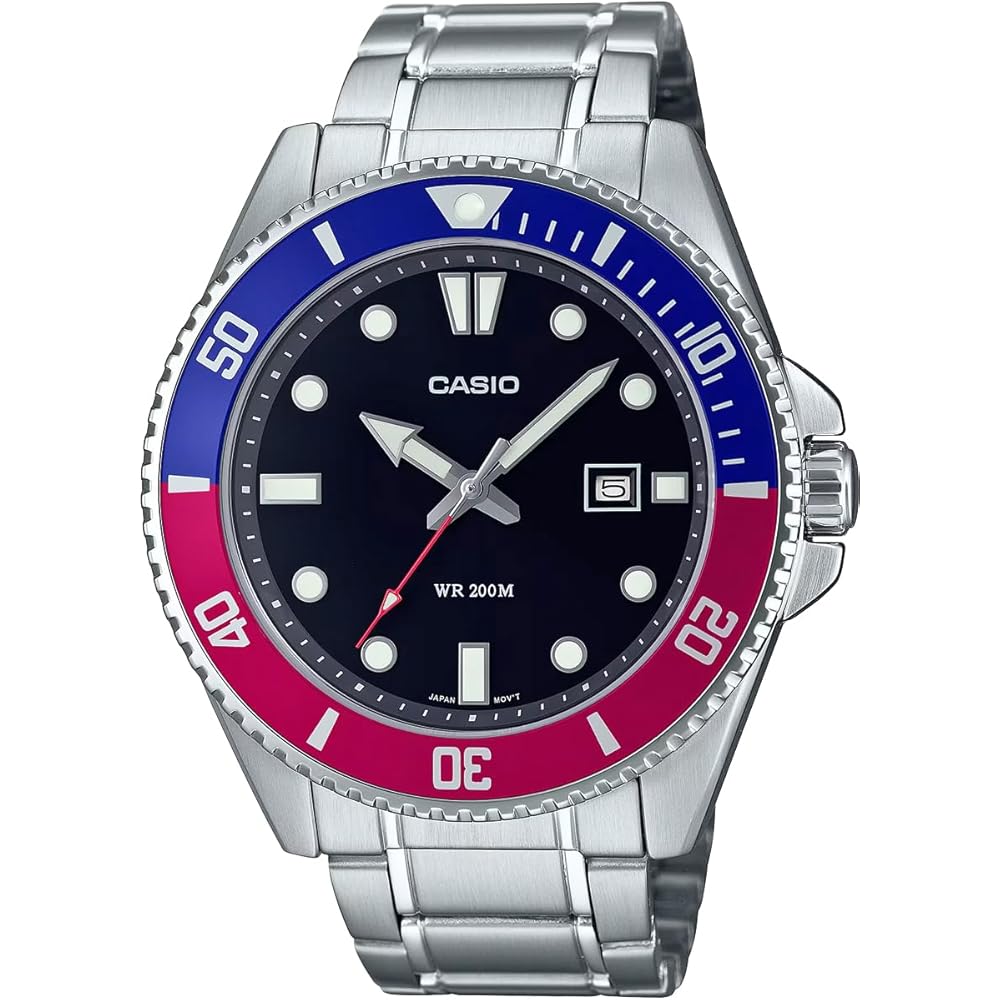 Casio MDV-107D-1A3 Analog Quartz Watch Stainless Steel Water Resistant 200m