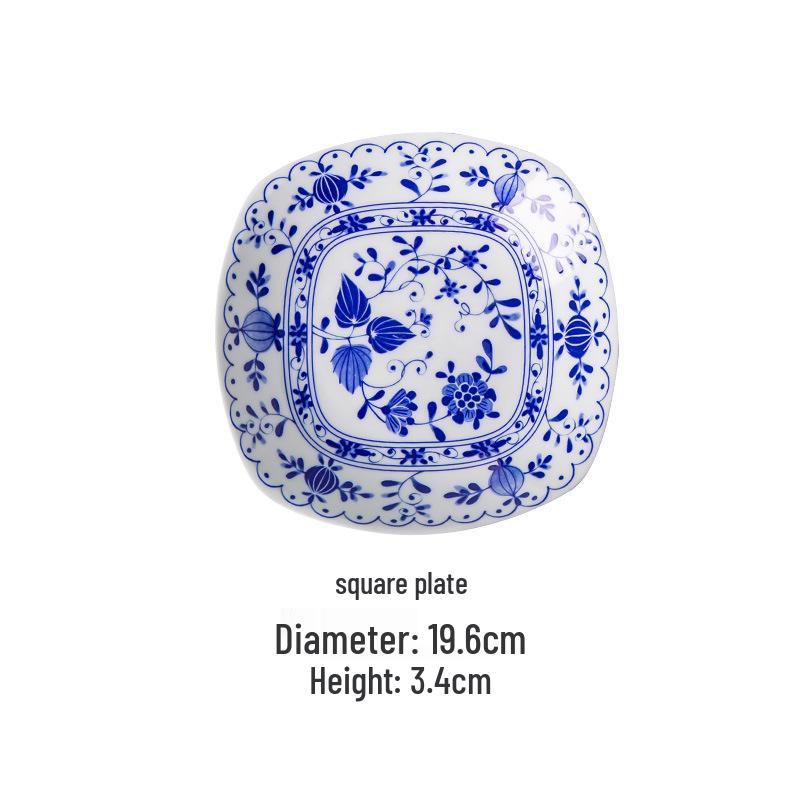 Jingdezhen Blue & White Ceramic Dinnerware Set: Plates, Bowls, Dishes, Spoons - Perfect for Housewarming Gift