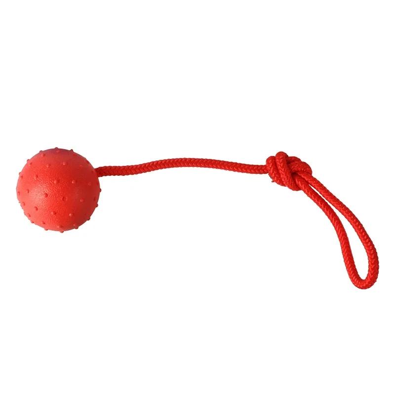 

Indestructible Dog Toys for Aggressive Chewers Heavy Duty Rubber Ball with Rope Tough Chew Toy for Training Boredom Relief 5.5CM червоний