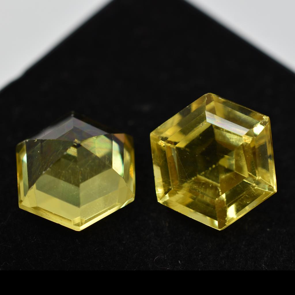 Yellow Sapphire Fancy Shape 18.56 Carat Pair Natural Loose Gemstone
