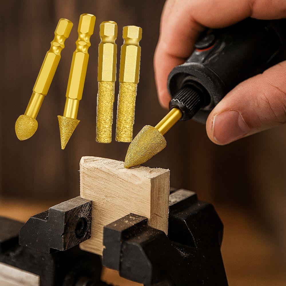 Efficient Abrasive Tool Adamas Rotary Tool Set Coated Grinding Burr  Glass Stone Carving