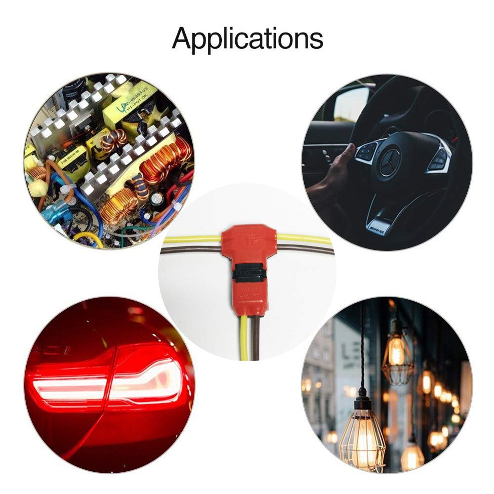 CTRICALVER Quick Wire Splice Connector Low Voltage Solderless Splicer Including I and T Type