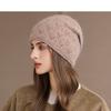 Winter Rabbit Fur Knitted Hat Women's Pullover Hat