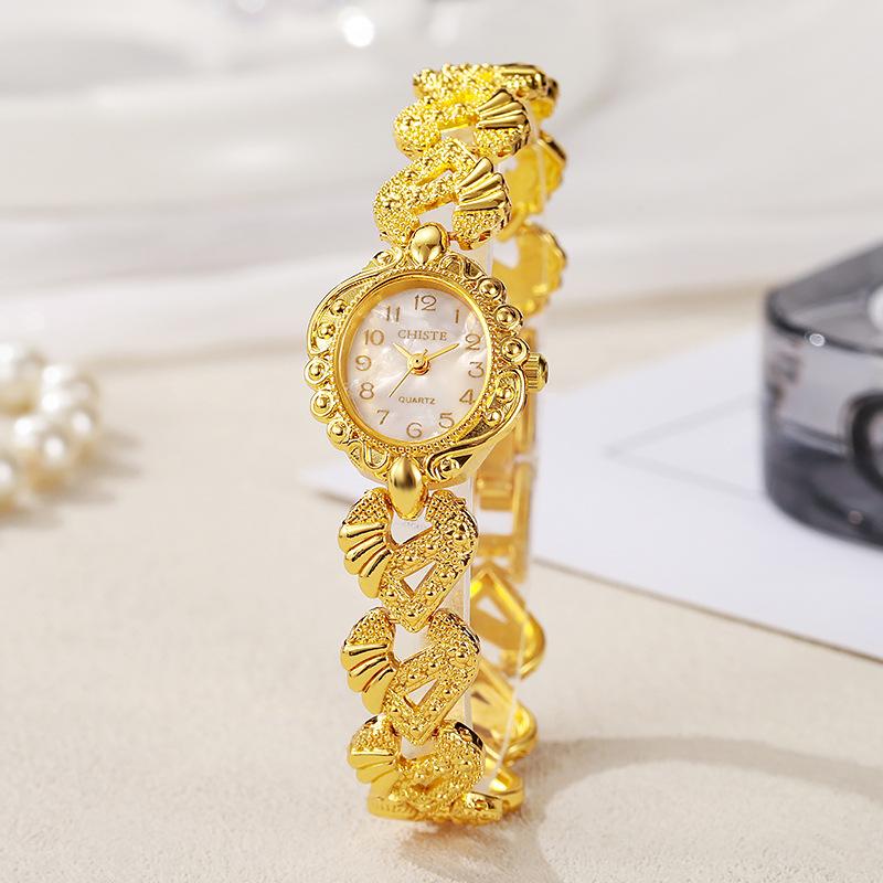 

Vintage Analog Quartz Watch Arabic Numerals Dial Wristwatch Women Watches