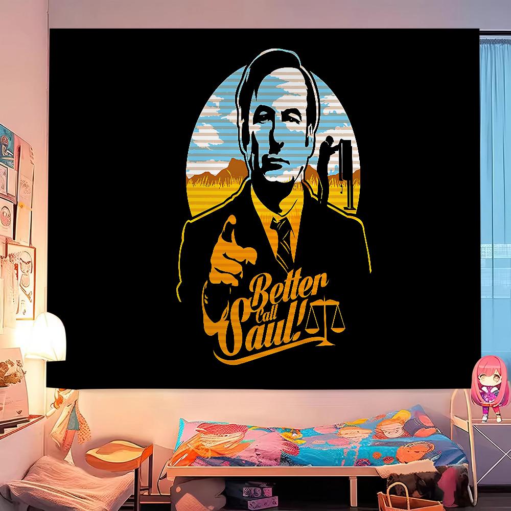Classic Movies Better Call Saul Cartoon Tapestry Hippie Flower Wall Carpets Dorm Decor Art Home Decor