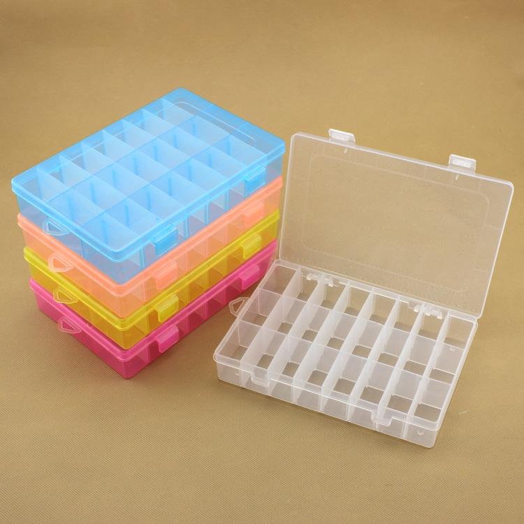 

Hot Selling 24-Grid Transparent PP Storage Box, Removable Multi-Grid Organizer for Toys and Electronic Parts розовый