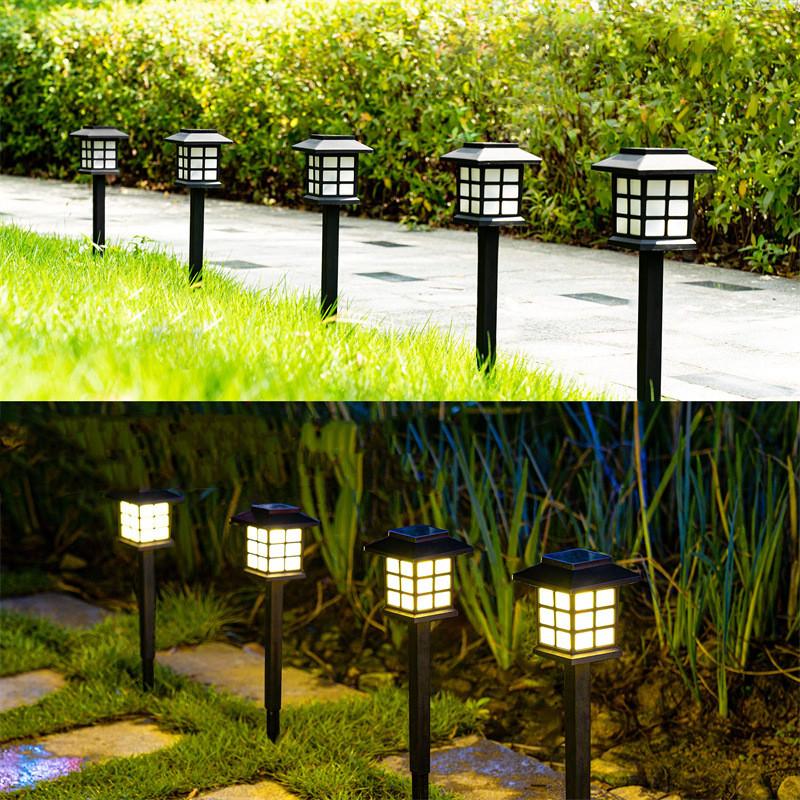 2pack Solar House Shape Outdoor Lamp Waterproof Outdoor Garden Light Wedding Decor Solar Panel LED Lights Street Lawn Yard Lamp