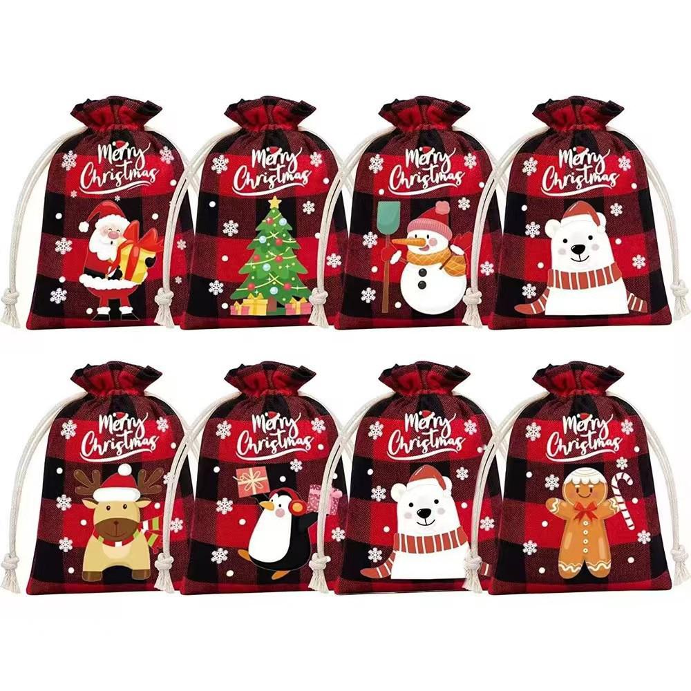 Christmas Drawstring Bags Merry Christmas Santa Claus Gift Bags Cookies Candy Pouch Xmas Party Gift Packaging Bag