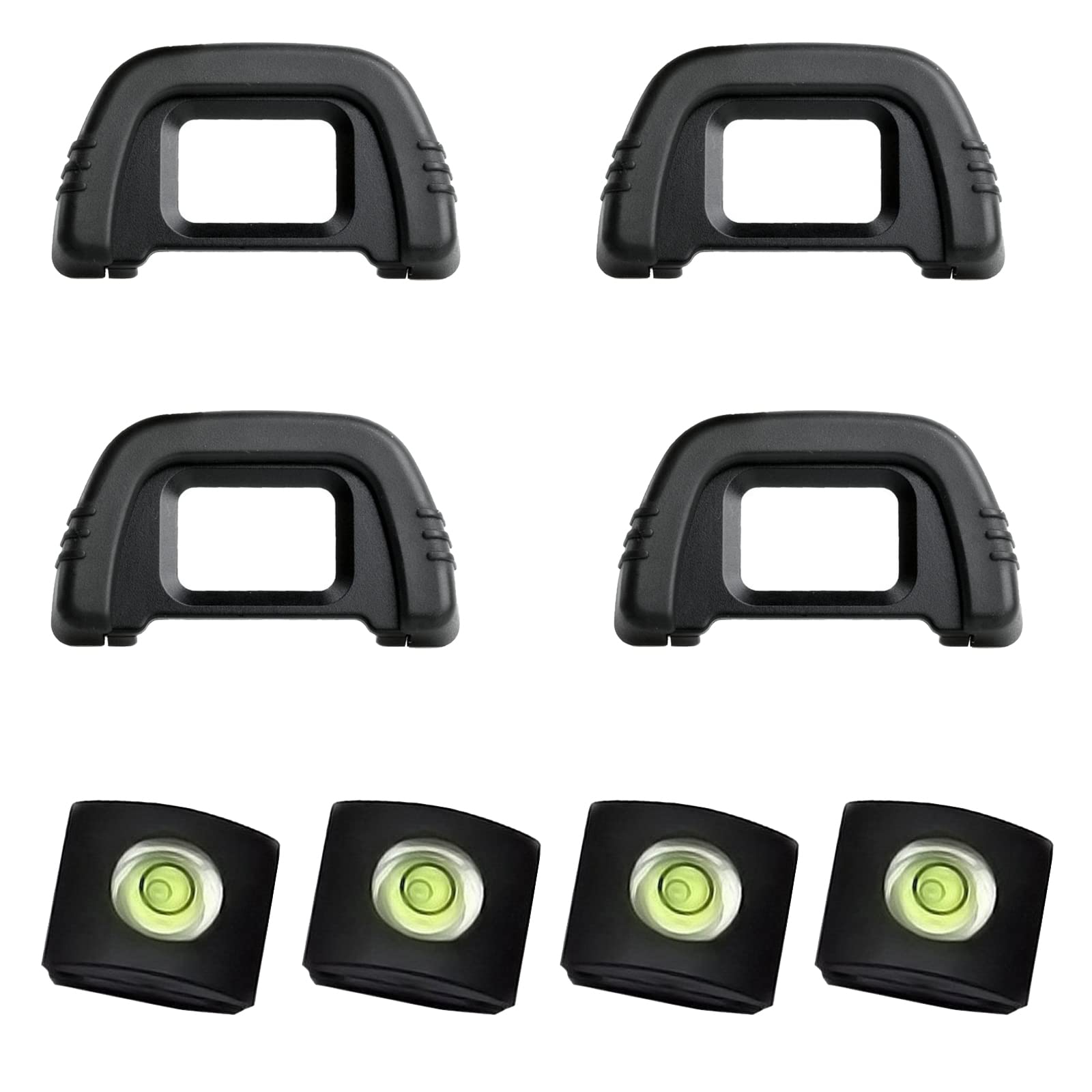 

WUDQIJI Eyepiece Cup Compatible Rubber Eyepiece Lens Eyecups for Hot Shoe Level Scratch for D7000 Cameras 4-Piece Set, DK-21 Eyecups, Nikon, Set, чорний