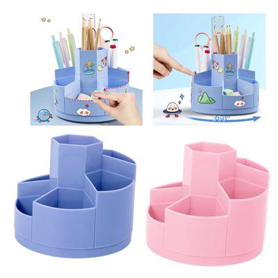 Multi Purpose Pen Holder Dustproof Cosmetic Display Case Organizer 7 Grids Makeup Brush Holder Office Desktop Home