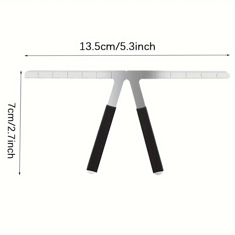 1pc Stainless Steel 3-Point Eyebrow Positioning Ruler, Golden Ratio Caliper, Microblading Grooming Stencil,Eyebrow Measuring Tool, DIY Brow Shaping