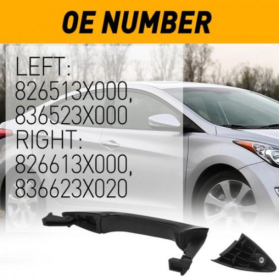 2Pcs Rear L+R Exterior Door Handle For 2011-2016 Hyundai Elantra Car Outside