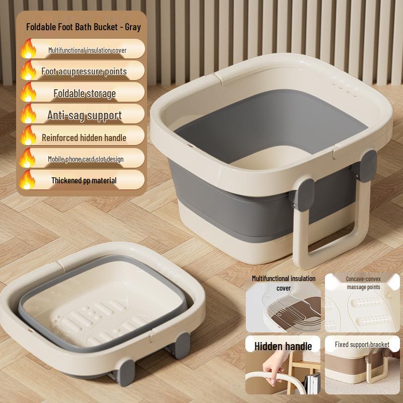 Compact Foldable Foot Bath with Massage & Calf Fumigation Basin