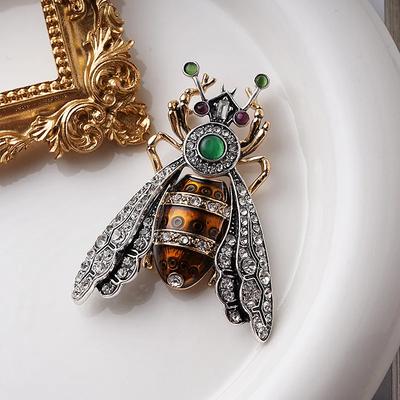 Baroque Vintage Simulated Luxury Bee Design BroochUnisexSuit Coat Jewelry Clothing Accessories PinsHoliday Party Favors