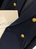 In Stock: Plus Size Women's Navy Blue Cotton-Padded Suit Jacket - 2023 Autumn/Winter Collection