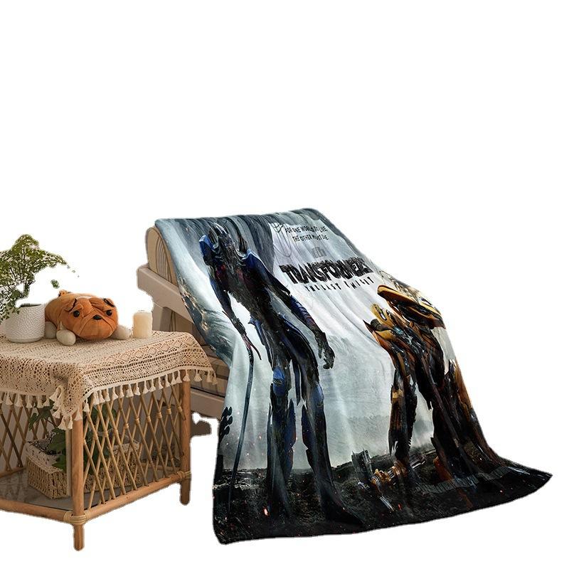 Transformers Series Flannel Blanket 2D Printed Sofa Blanket Thickened Blanket