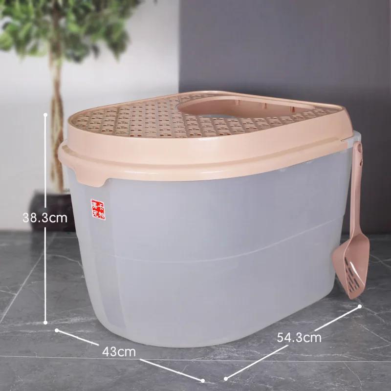 Cat Litter Box Top-entry Fully Enclosed Oversized Splash-proof PetToilet Extra Large Cat Litter Box