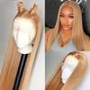 European & American Fashion Golden Straight Lace Front Wig - Middle Part Hairpiece