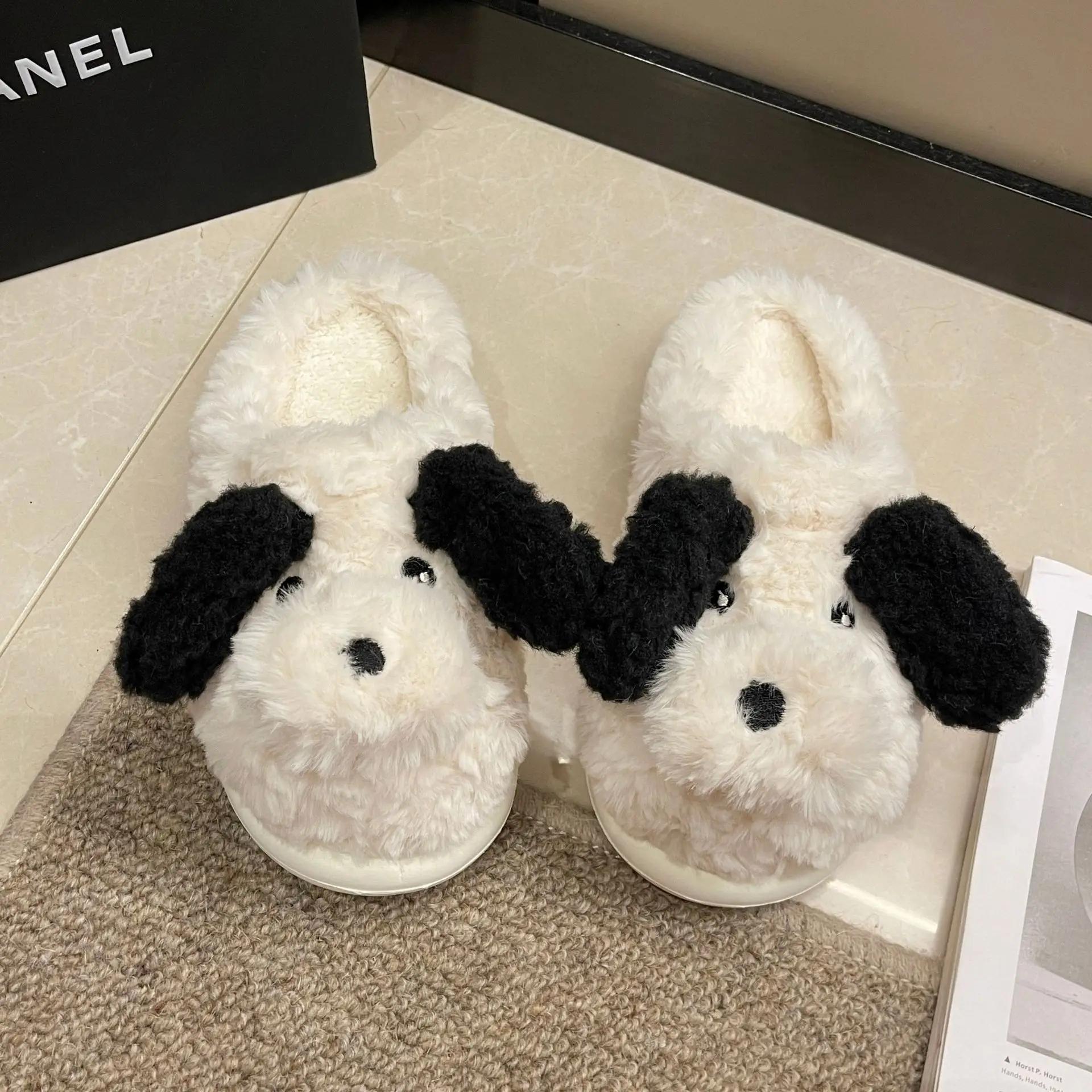 New winter puppy cotton slippers cute cartoon classic home cotton slippers student fashionable versatile casual cotton slippers 36-37 2578₽
