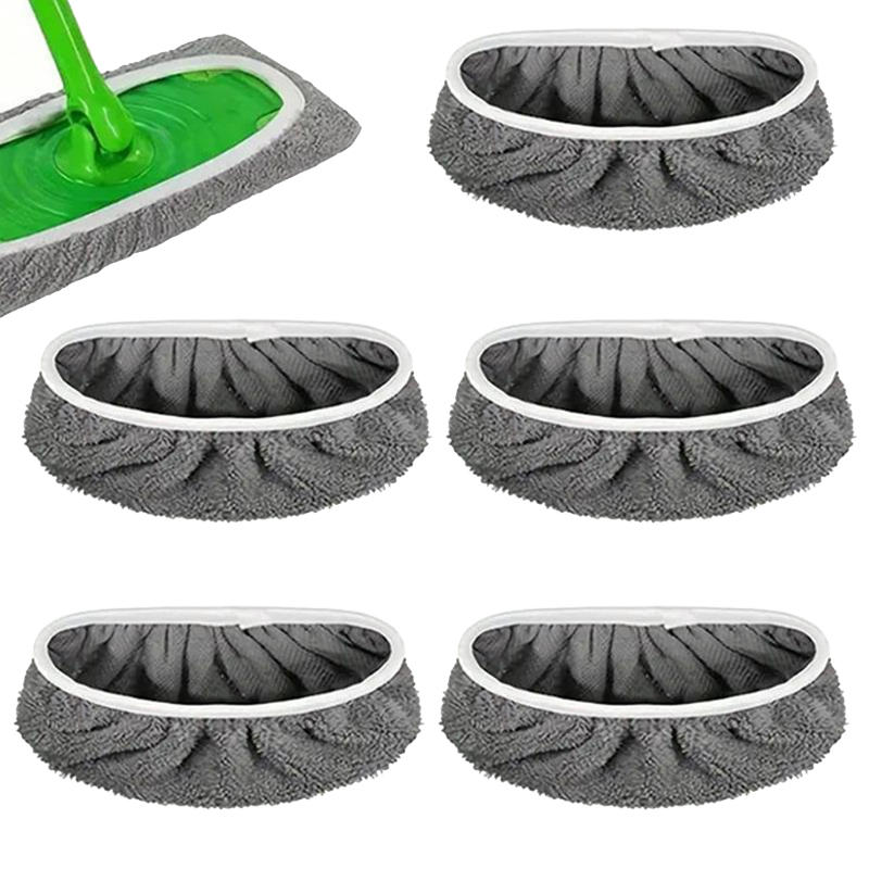 Washable Reusable Mop Pads Replacement Cloth Covers for Flat Mop Compatible Replacement Refills for Household Floor Cleaning
