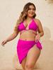 European & American Sexy Inlaid Diamond Bikini Tie-Up Plus Size Swimwear, Three-Piece Set T801