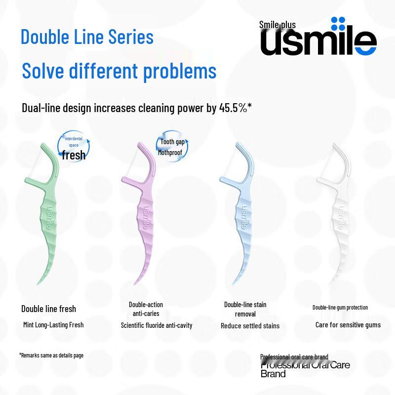 usmile Seahorse Dual-Line Dental Floss Sticks