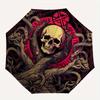 Dark Fantasy Skull & Tentacle Circular Wall ArtUmbrella, Portable 3-Fold Compact Umbrella for Men & Women Gift