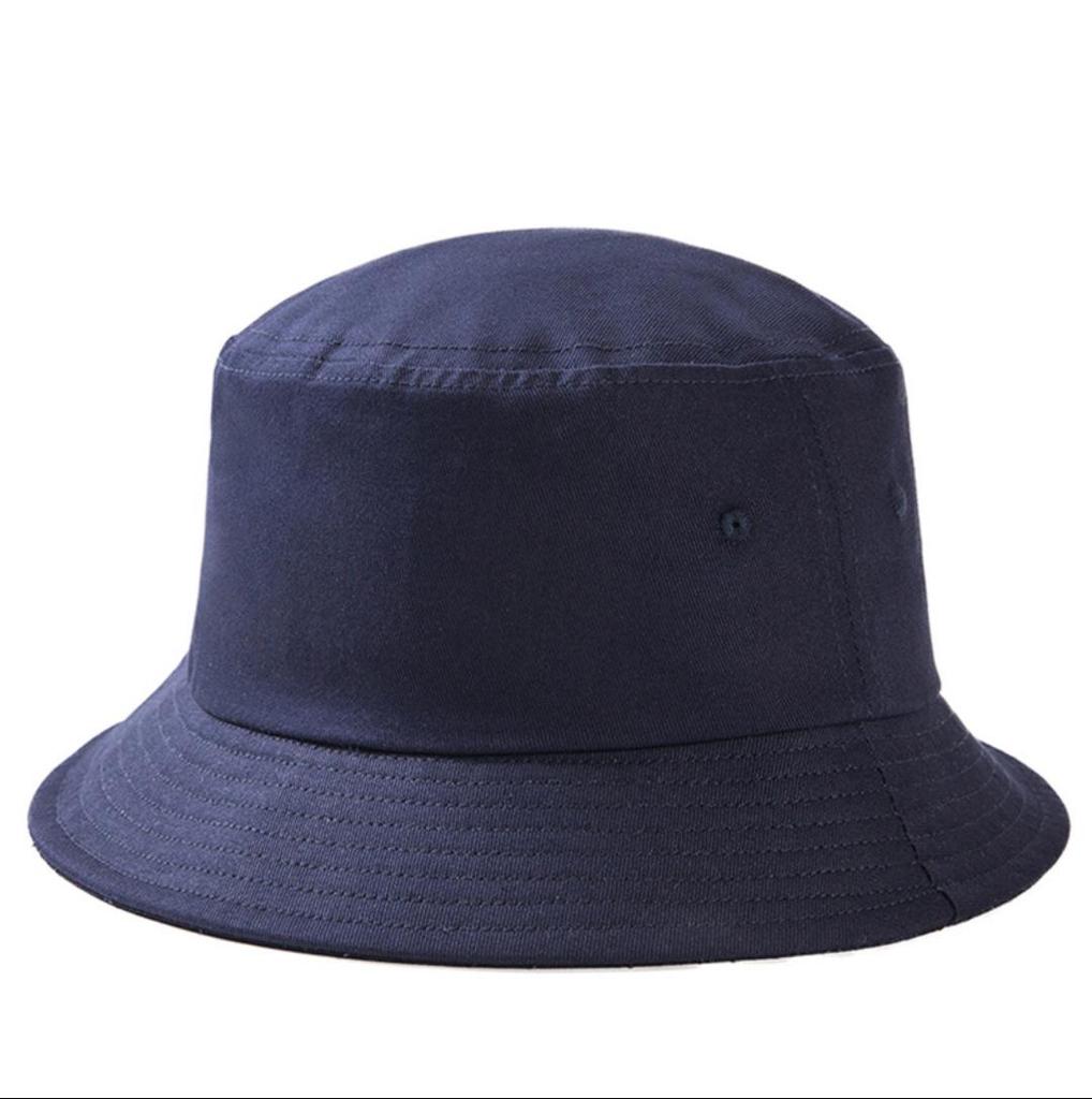 Custom Logo Pure Cotton Bucket Hat - Solid Color, Sun Protection for Outdoor Travel