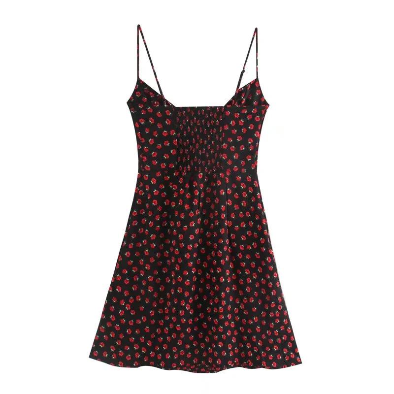 2022 Summer Print Sling Backless Mini Dress - Elastic Fit