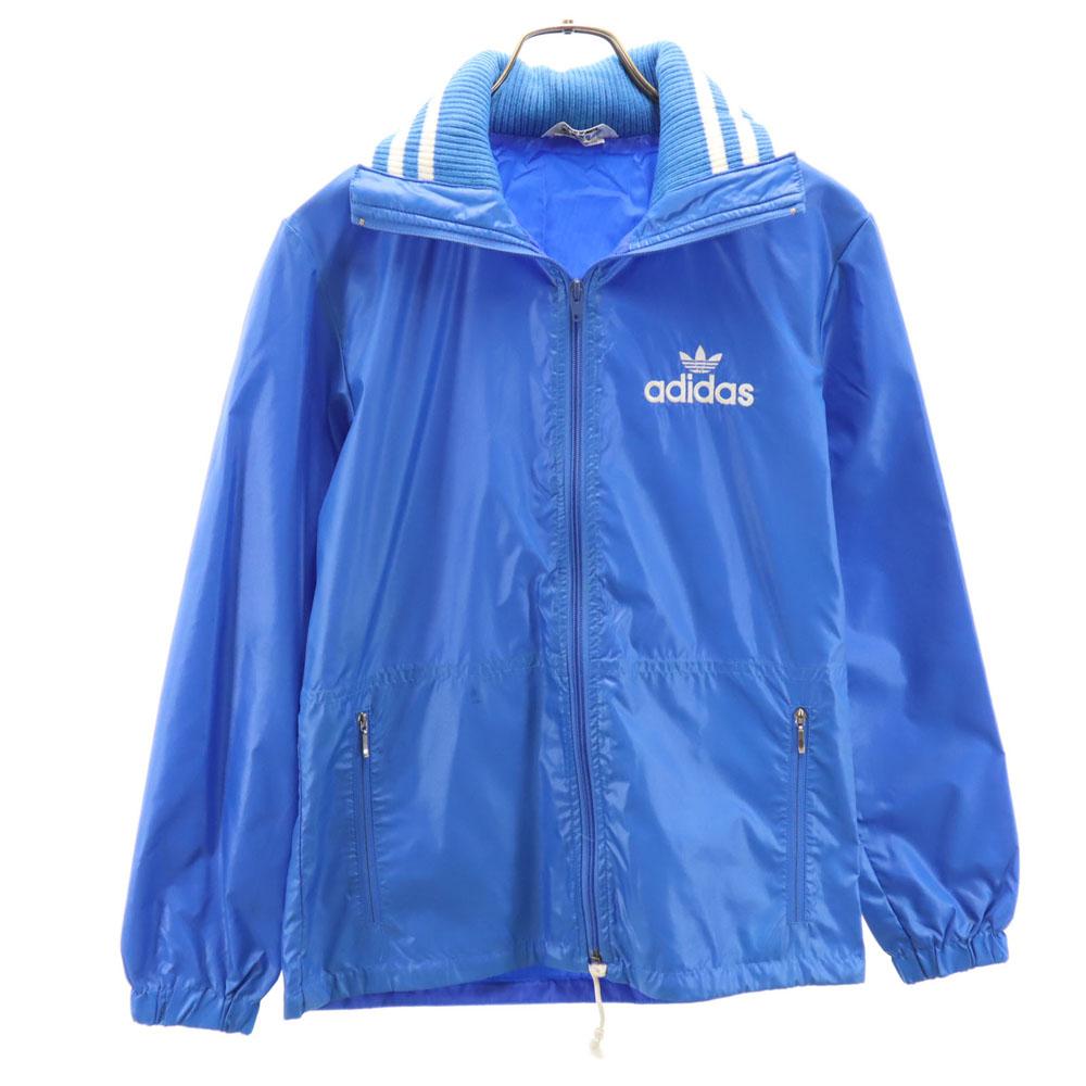 

adidas 70-е 80-е Винтажная куртка Descente с логотипом Трилистника Нейлоновая S синяя с капюшоном Мужская Б/У