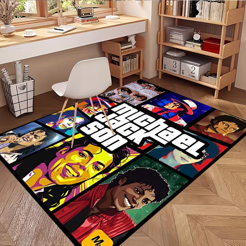 Michael Jackson Print Rug, Washable Floor Carpet, For Entryway Dorm Laundry Room Office Study, Home Decor Birthday Christmas Gift