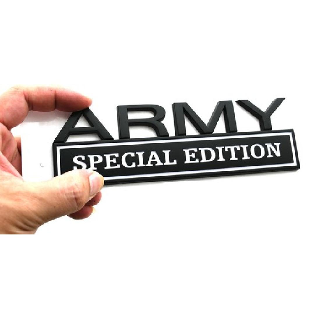 1x Army Special Edition Decals Car Sticker 3D Raised Letters Emblem Black White