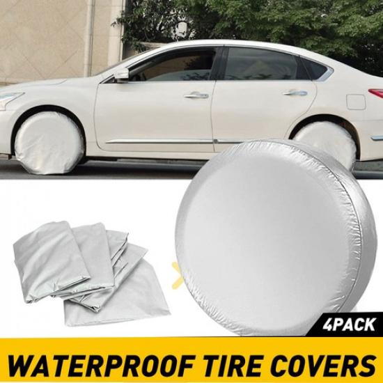 27-29 Universal Spare Inch Tire Tyre Cover Wheel Covers Silver Protector SUV