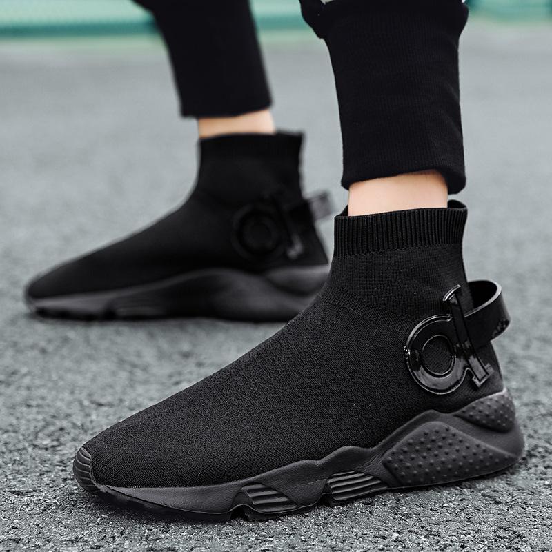 Men's shoes fly-woven socks shoes fashion shoes spring and autumn foot net cloth surface large size light casual shoes sports shoes