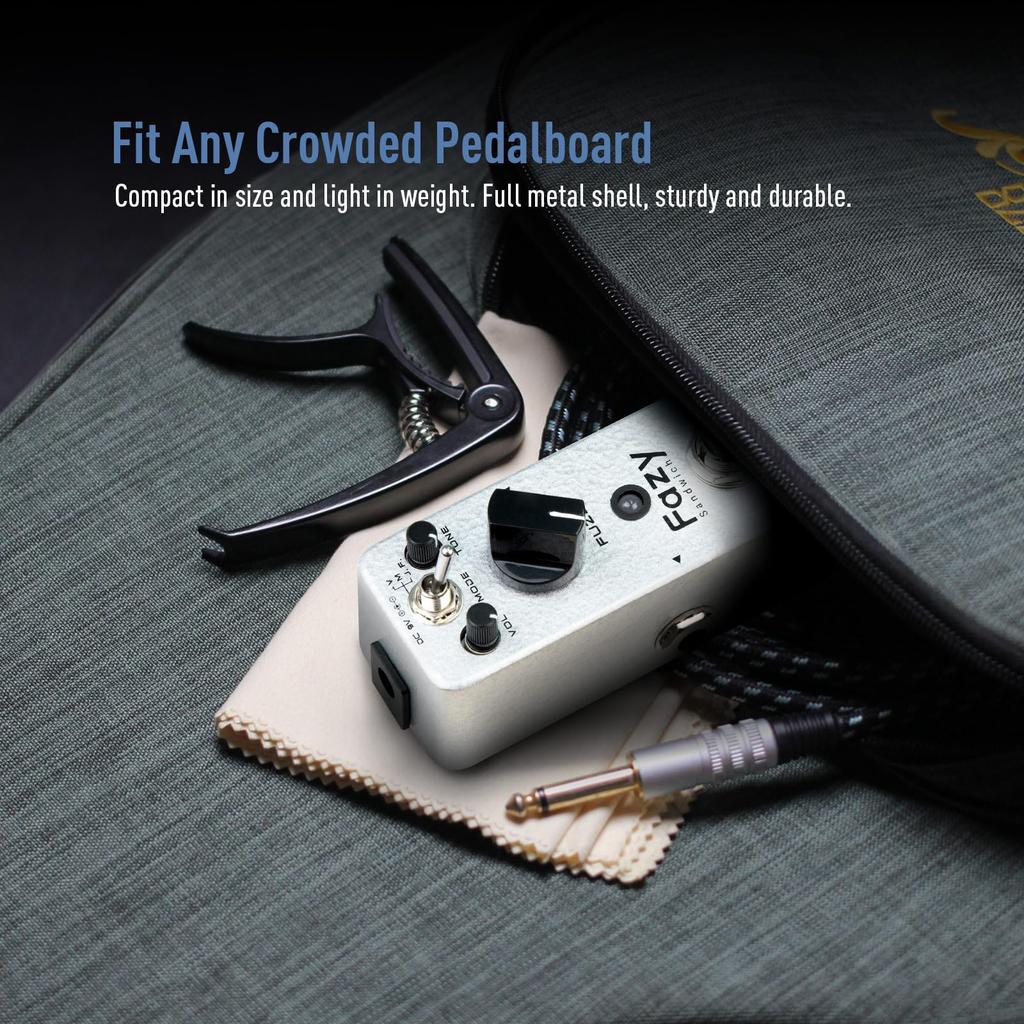 SONICAKE Fuzz Guitar Mini Fuzzy Effect Pedal for Electric Guitar and 3 Classic Muff True Bypass Fuzzy Sandwich Pedal, Bass, Sounds, -