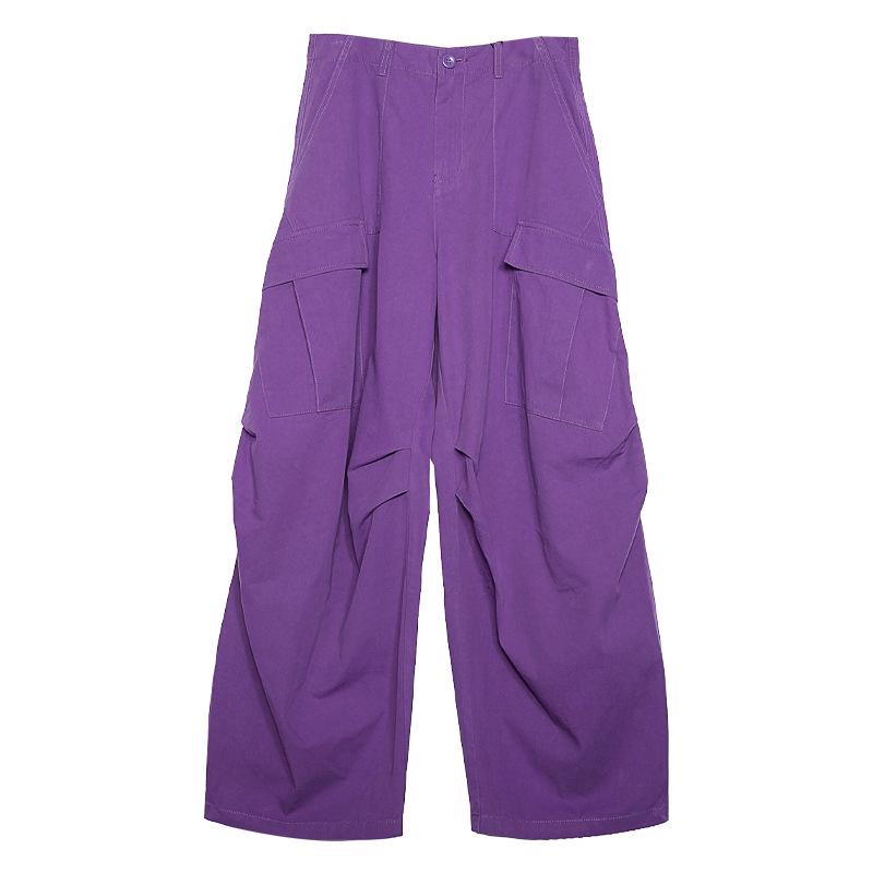 Tuogu Women's Slimming Paratrooper Wide-Leg Pants - Spring/Summer Style, Casual Loose Fit, Floor-Length.