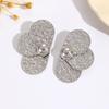 European and American exaggerated personality stud earrings irregular folds metal texture flower earrings women's earrings earrings