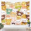 Cute Bear And Cheese Tapestry Adorable Cartoon Bears With Cheese Print Wall Hanging For Bedroom Living Room Dorm Home Decor