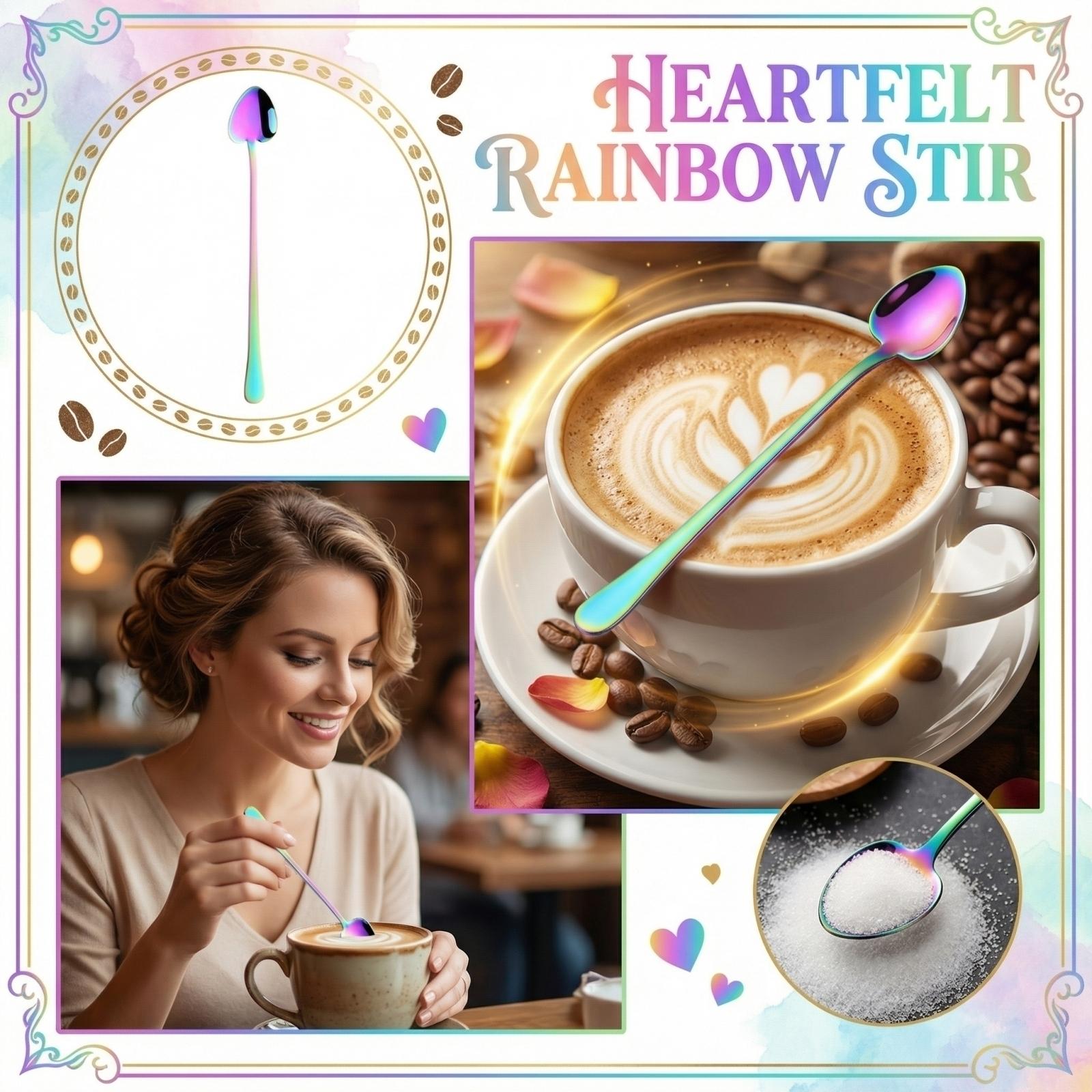 Stainless steel creative heart-shaped coffee spoon one size