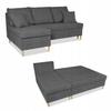 Wigo Corner Sofa, Foldable with Sleeping Function,, Velvet Grey