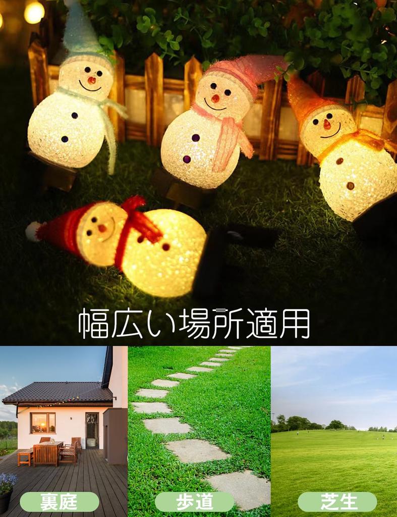 Set of Waterproof Snowman Solar Lights for Christmas Garden and Ornaments with Automatic Ideal for Outdoor and Creates a Stylish and Atmospheric