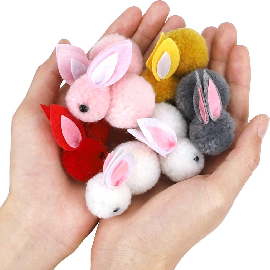 24piece Set Easter Bunny Egg Mini Plush Toys Surprise Egg Creative Children’s Gift Easter Basket Eggs Garden Decor Random Colors